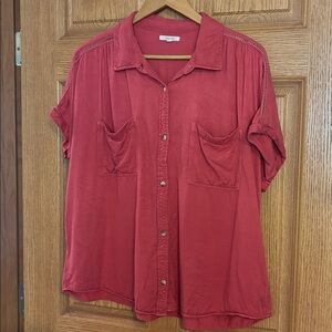 Maurices Coral Button-Up Shirt